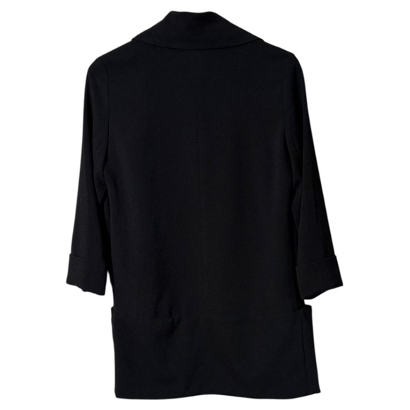 ARITZIA Wilfred Black Chevalier Blazer Open Front Unstructured 3/4 Sleeves Sz 4 - Picture 4 of 10